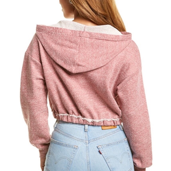 PEYTON VALLEY CROPPED ROSE COLOR HOODIE SIZE M NWT - Picture 2 of 7